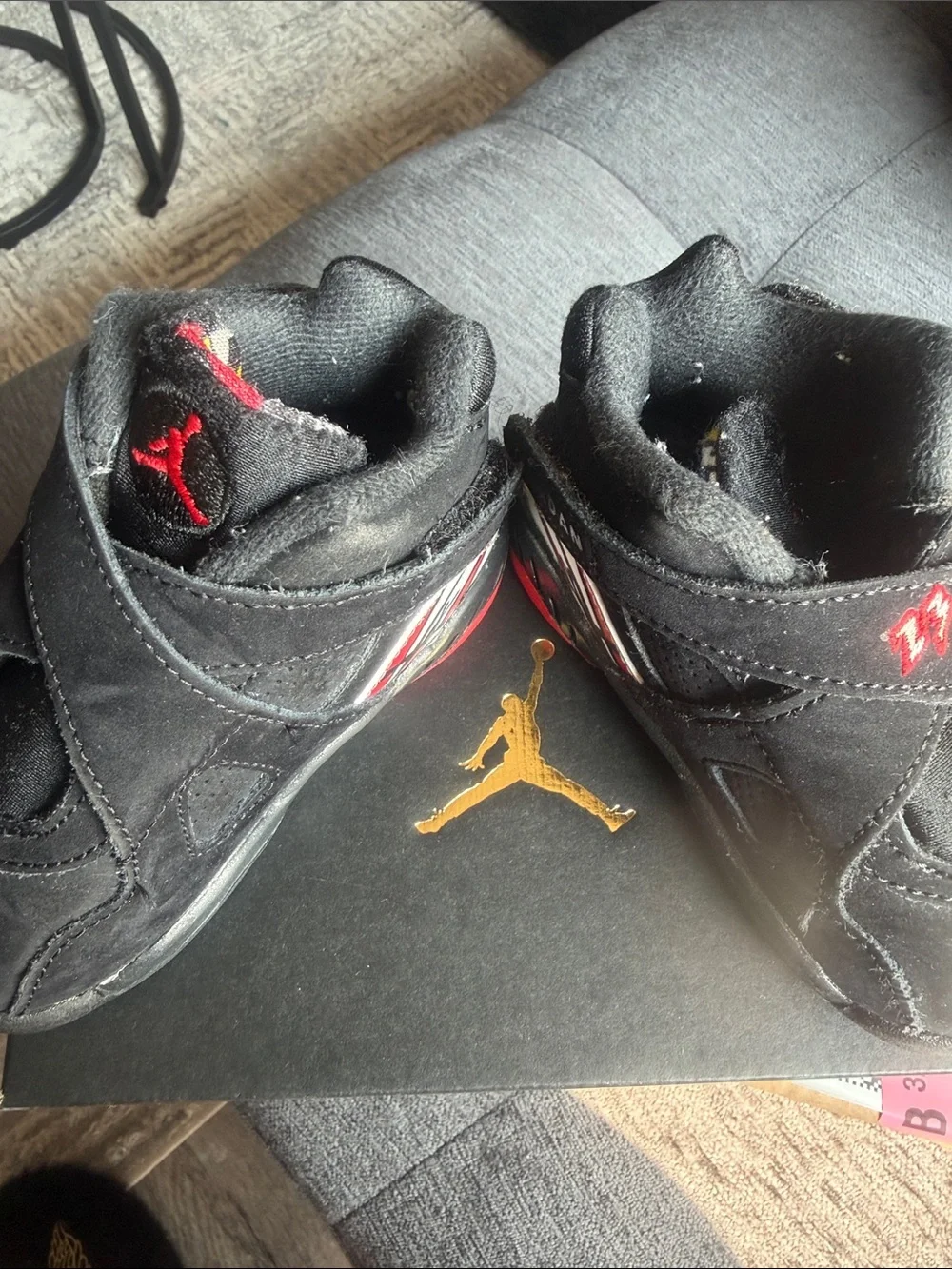 Jordan Toddler Black Sneakers with Red Accents